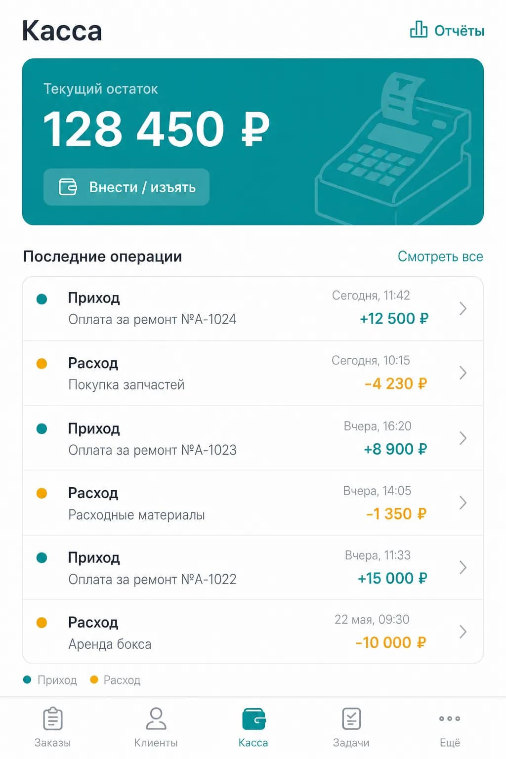 Мобильное приложение — касса